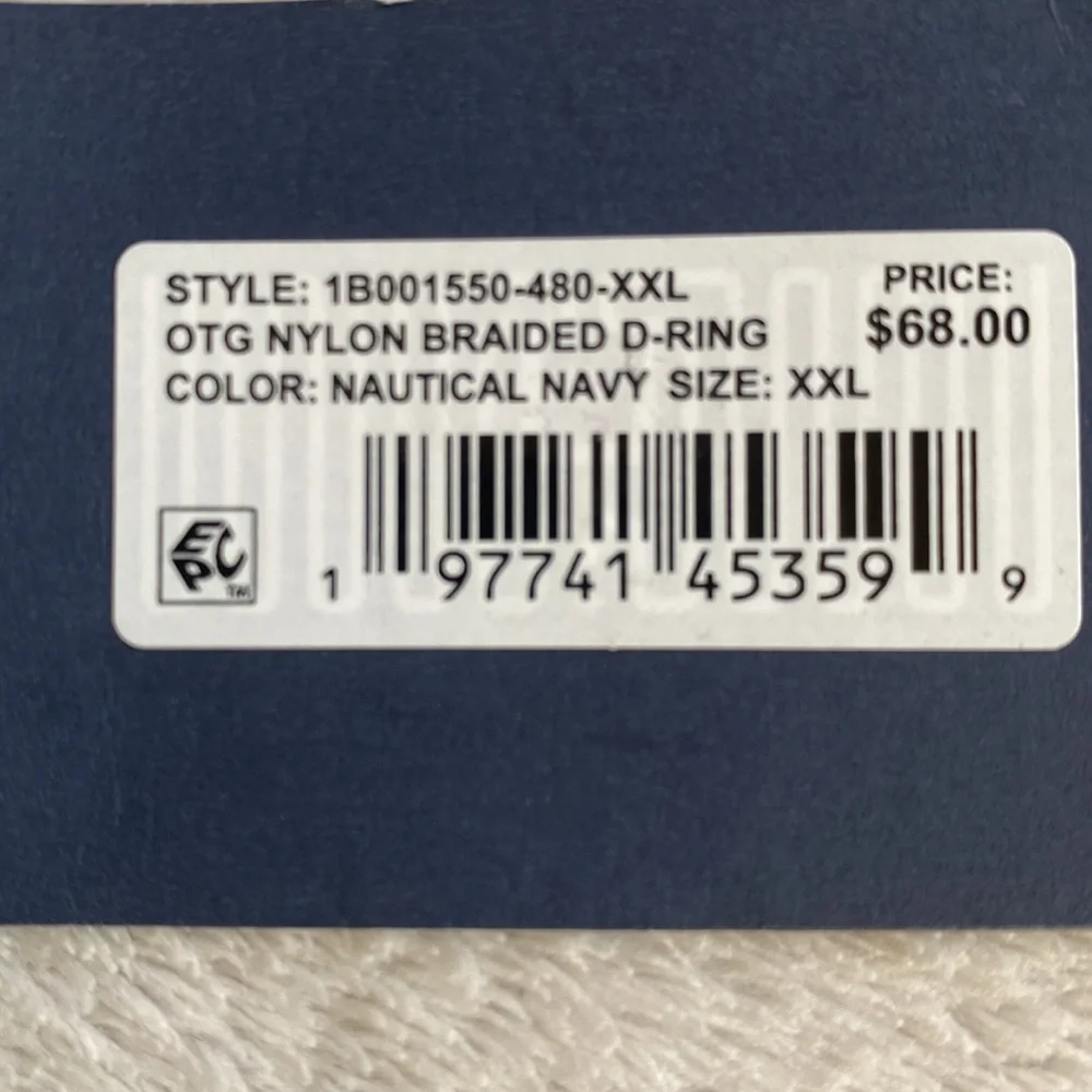 NWT Vineyard Vines navy nylon braided d-ring belt Sz XXL